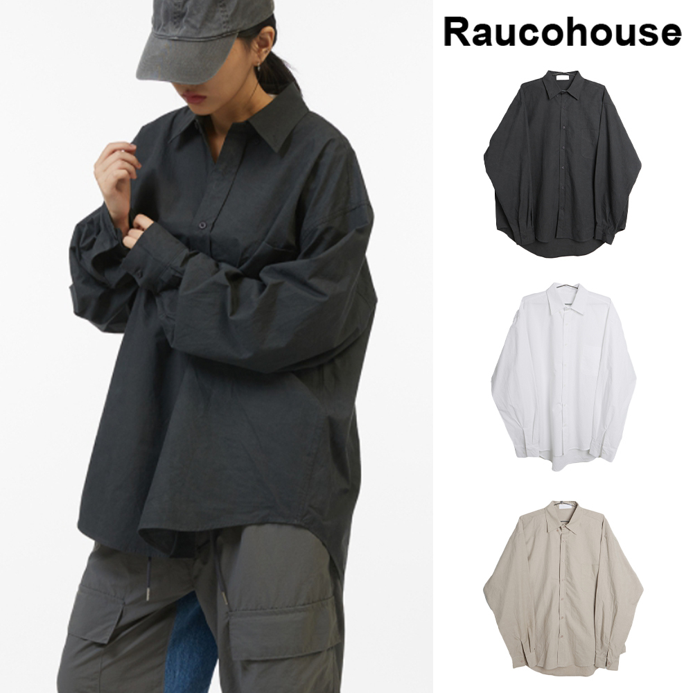 【Raucohouse】Cation Over Balloon Fit Shirt ブラウス・シャツ 【Raucohouse】Cation Over Balloon Fit Shirt ブラウス・シャツ