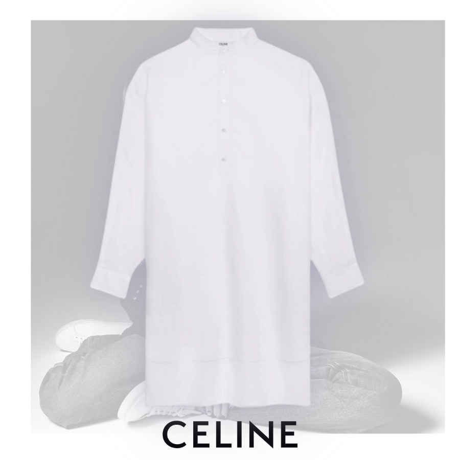 大好き CELINE メンズ ホワイト リンラミー シャツ シャツ 大好き CELINE メンズ ホワイト リンラミー シャツ シャツ