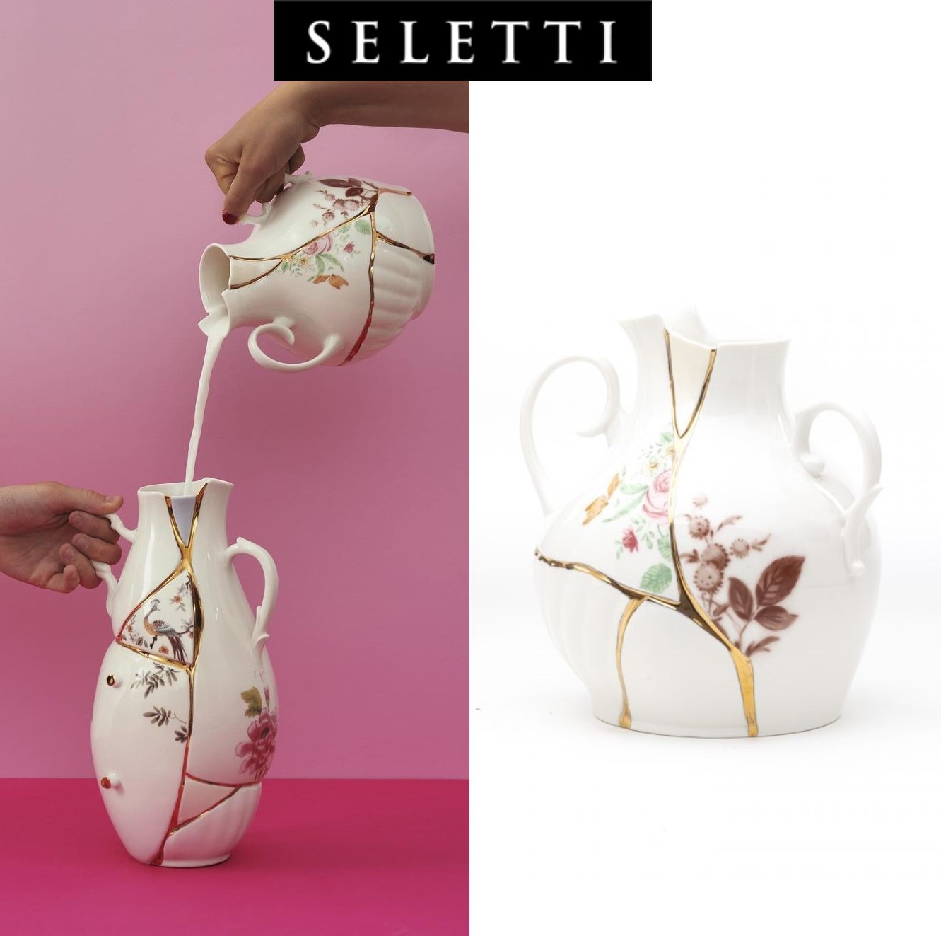 国内発| SELETTI Kintsugi 花瓶 フラワーベース 19cm