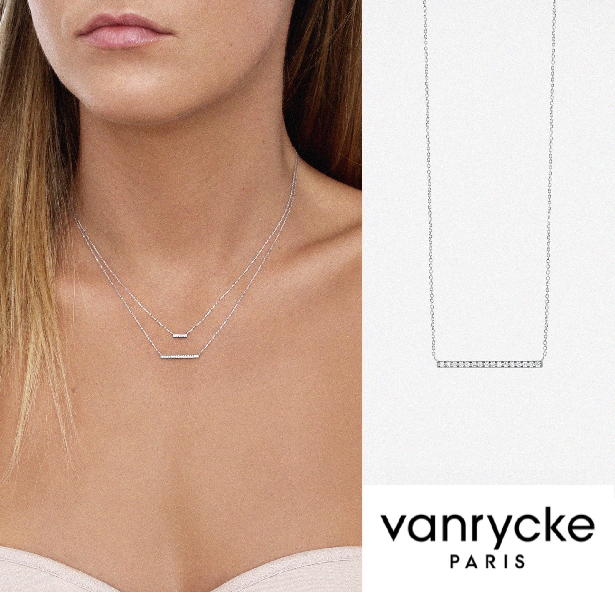 ★パリ発 vanrycke★ Medellin 2 ダイアモンド ネックレス WHITE