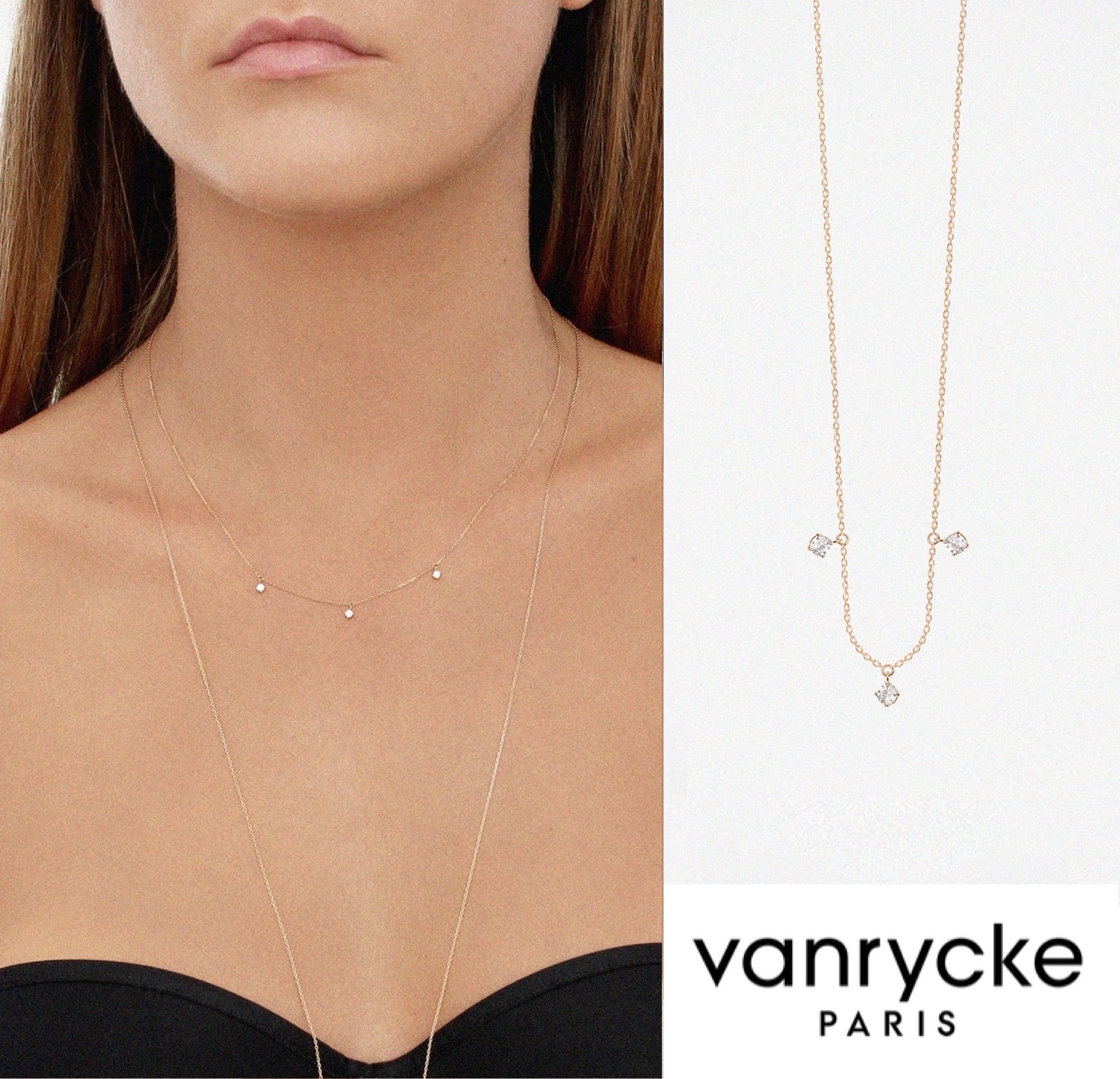 ★パリ発 vanrycke★ Stardust 2 ダイアモンド ネックレス ROSE