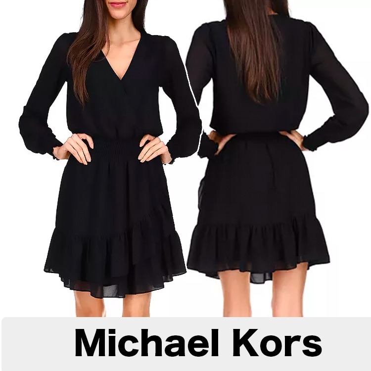 若者の大愛商品 【MICHAEL KORS】スモック フリル ワンピース ワンピース 若者の大愛商品 【MICHAEL KORS】スモック フリル ワンピース ワンピース