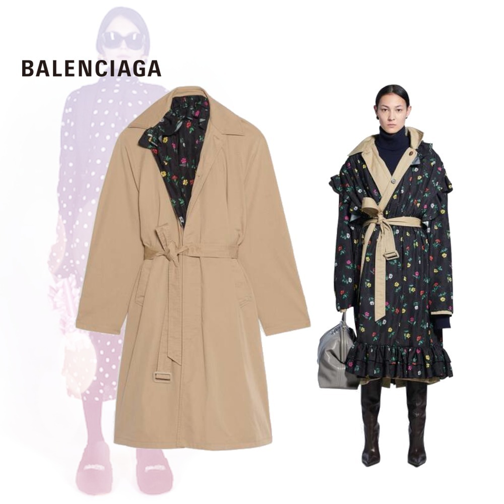 ●送料込●BALENCIAGA●リバーシブル トレンチコート