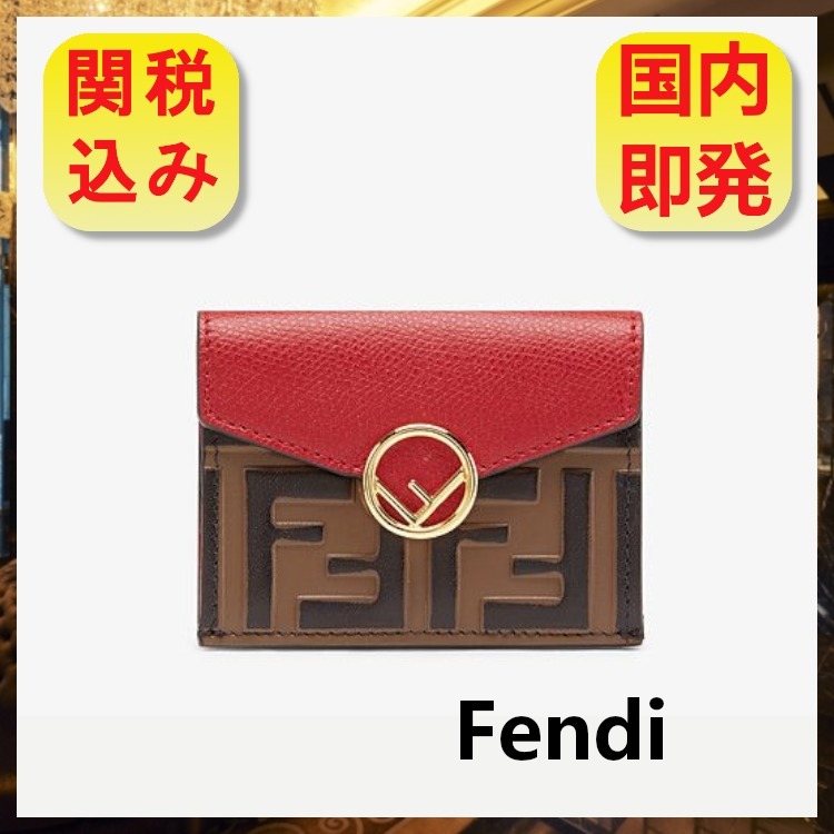直営店に限定 【FENDI】マイクロ 三つ折り財布 レッドレザー 財布 折りたたみ財布 直営店に限定 【FENDI】マイクロ 三つ折り財布 レッドレザー 財布 折りたたみ財布