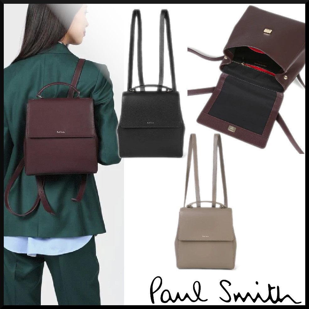 【本物新品保証】 高級感☆Paul Smith ストライプハンドル スクエアミニリュック バックパック・リュック 【本物新品保証】 高級感☆Paul Smith ストライプハンドル スクエアミニリュック バックパック・リュック
