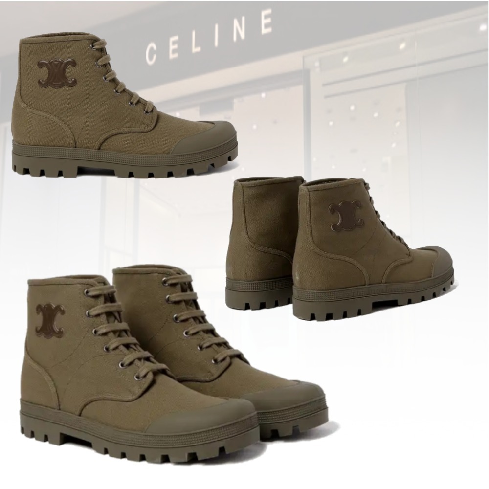 2022年秋冬新作 【Celine】Patapans ブーツ Boots Canvas Logo-Appliqued ブーツ 2022年秋冬新作 【Celine】Patapans ブーツ Boots Canvas Logo-Appliqued ブーツ