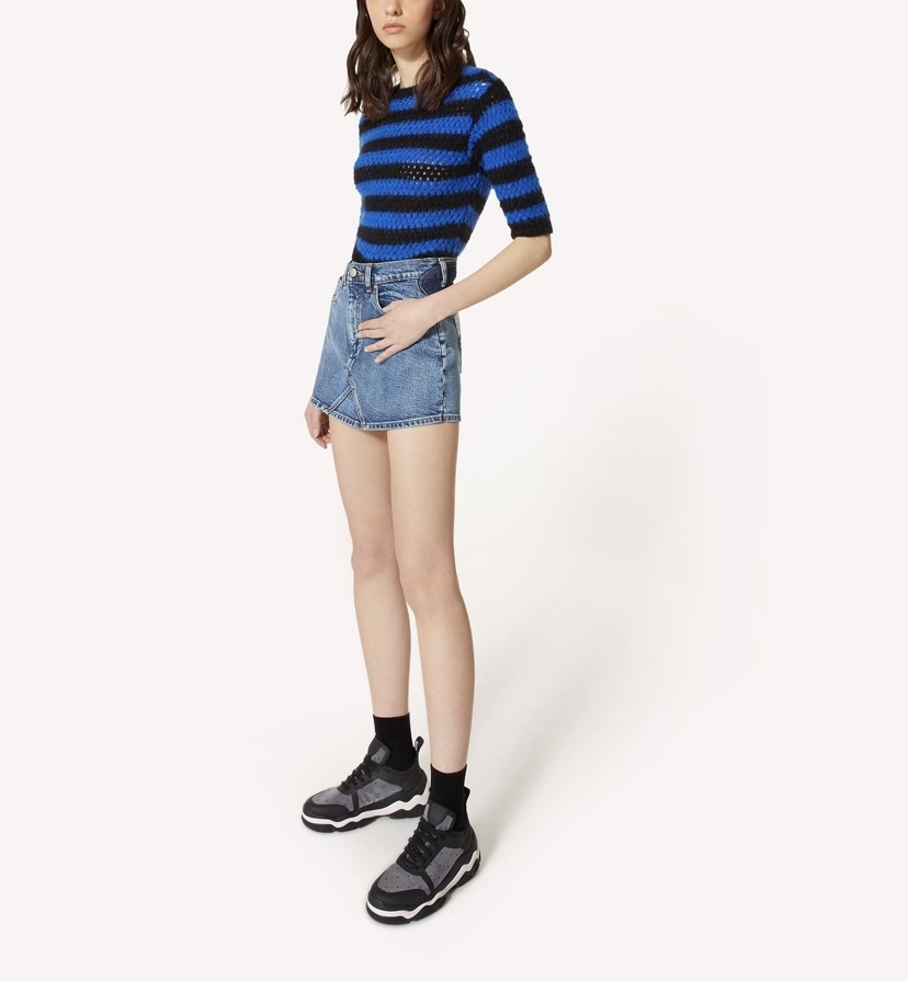 RED VALENTINO ショートパンツ RED VALENTINO スコート デニムパッチワーク バタフライ(2)