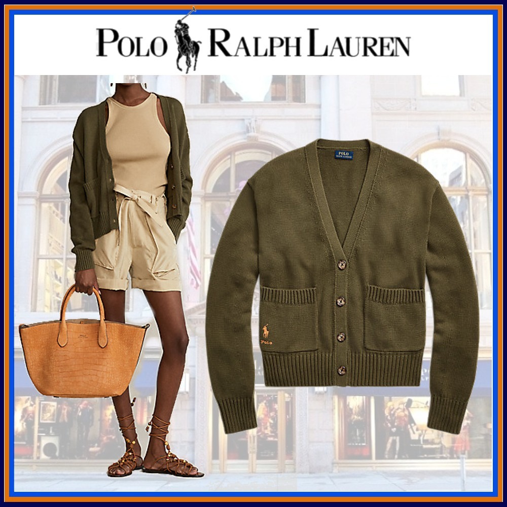 気品感じる存在感◆RALPH LAUREN◆V-Neck Cotton Cardigan 気品感じる存在感◆RALPH LAUREN◆V-Neck Cotton Cardigan