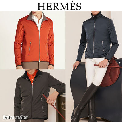 HERMES More Jackets Nylon Plain Nylon Jacket  Logo Jackets