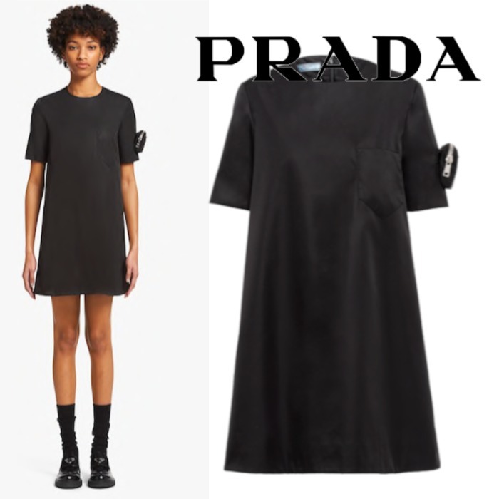 女性が喜ぶ♪ 送料込/直営店◇PRADA Re Nylonギャバジン ドレス ワンピース 女性が喜ぶ♪ 送料込/直営店◇PRADA Re Nylonギャバジン ドレス ワンピース