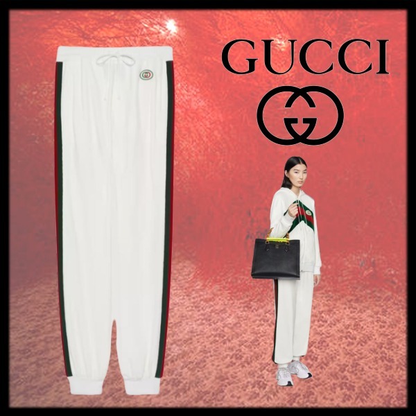 あなたにおすすめの商品 新作【GUCCI】ウェブ ジョギングパンツ コットン ストライプ パンツ あなたにおすすめの商品 新作【GUCCI】ウェブ ジョギングパンツ コットン ストライプ パンツ