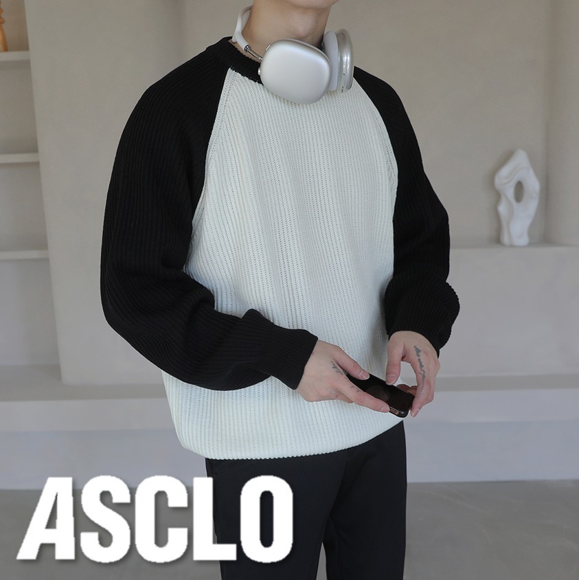 ニット・セーター Plan Other Color Raglan Knit (4color)