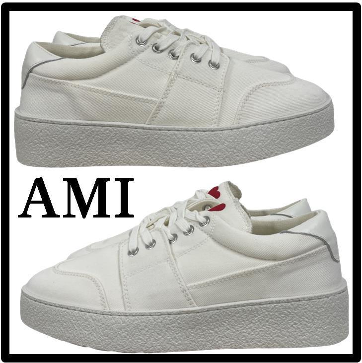 ★送料・関税込★アミ★AMI★ハートロゴデニムスニーカ.ー★