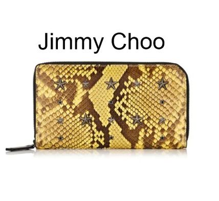 素敵でユニークな JIMMY CHOO☆パイソン柄 長財布 スタースタッズ - 長 ...