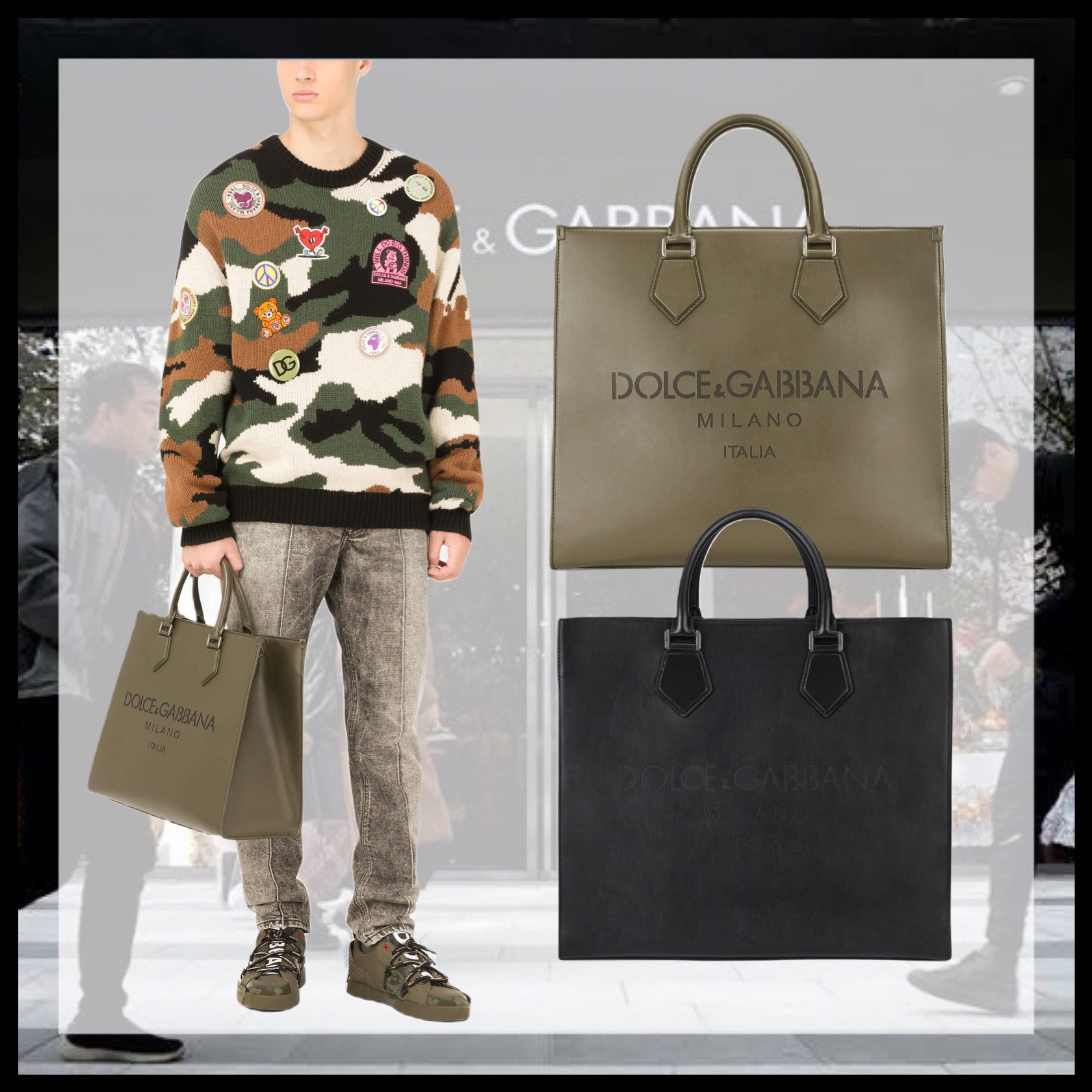 超歓迎 DOLCE&GABBANA*新作*エッジ ショッピングバッグ カーフ ロゴ トートバッグ 超歓迎 DOLCE&GABBANA*新作*エッジ ショッピングバッグ カーフ ロゴ トートバッグ