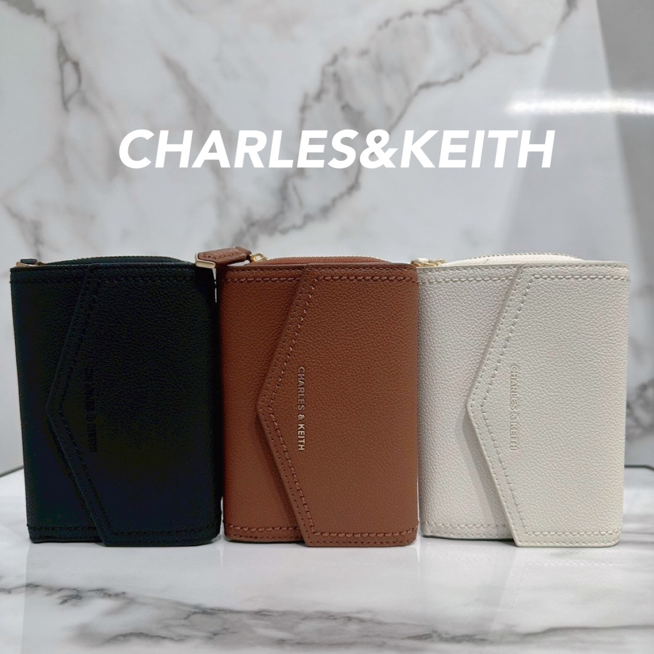CHARLES&KEITH Stitch Trim Envelope Wallet ウォレット/送料込