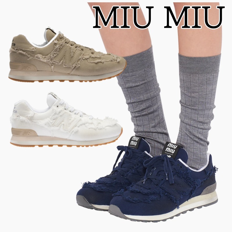 【海外限定】 【MIUMIU】 スニーカー デニム Balance New 574 x スニーカー 【海外限定】 【MIUMIU】 スニーカー デニム Balance New 574 x スニーカー