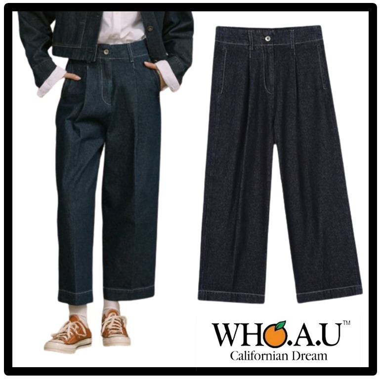 ☆関税込☆WHO.AU★レディース・ピンタック・ワイドジーンズ★