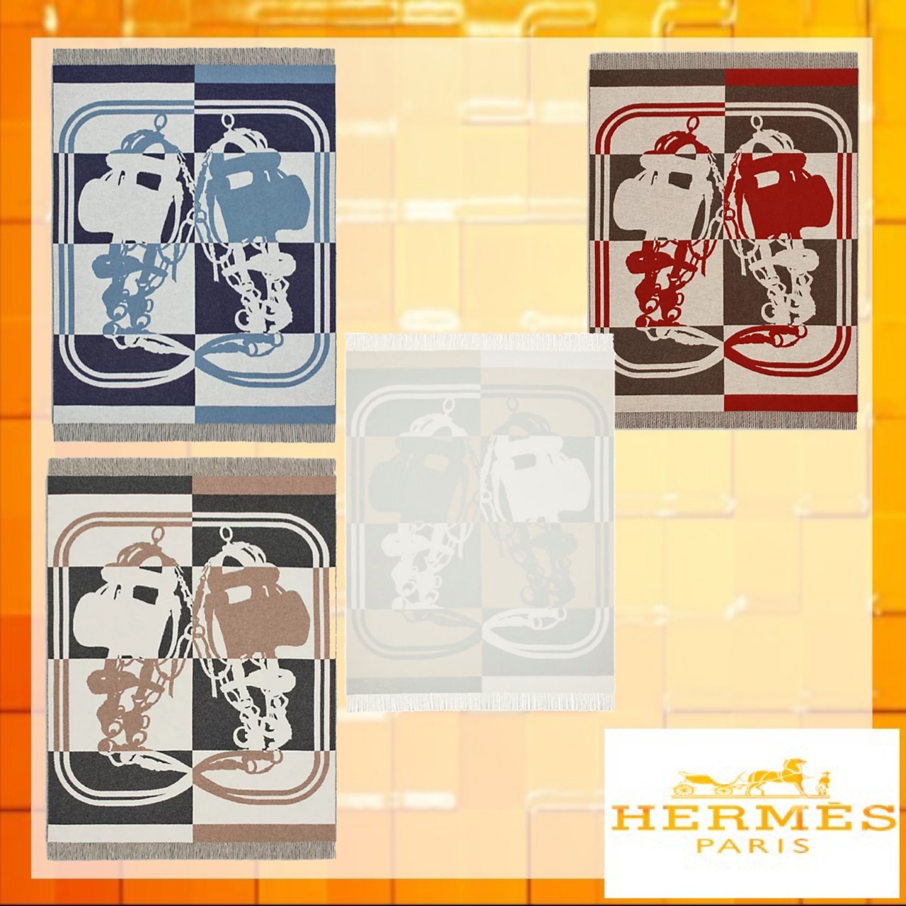 【売れ筋商品☆】HERMES ブライド デ ガラ ブランケット ブランケット(ひざ掛け) 【売れ筋商品☆】HERMES ブライド デ ガラ ブランケット ブランケット(ひざ掛け)