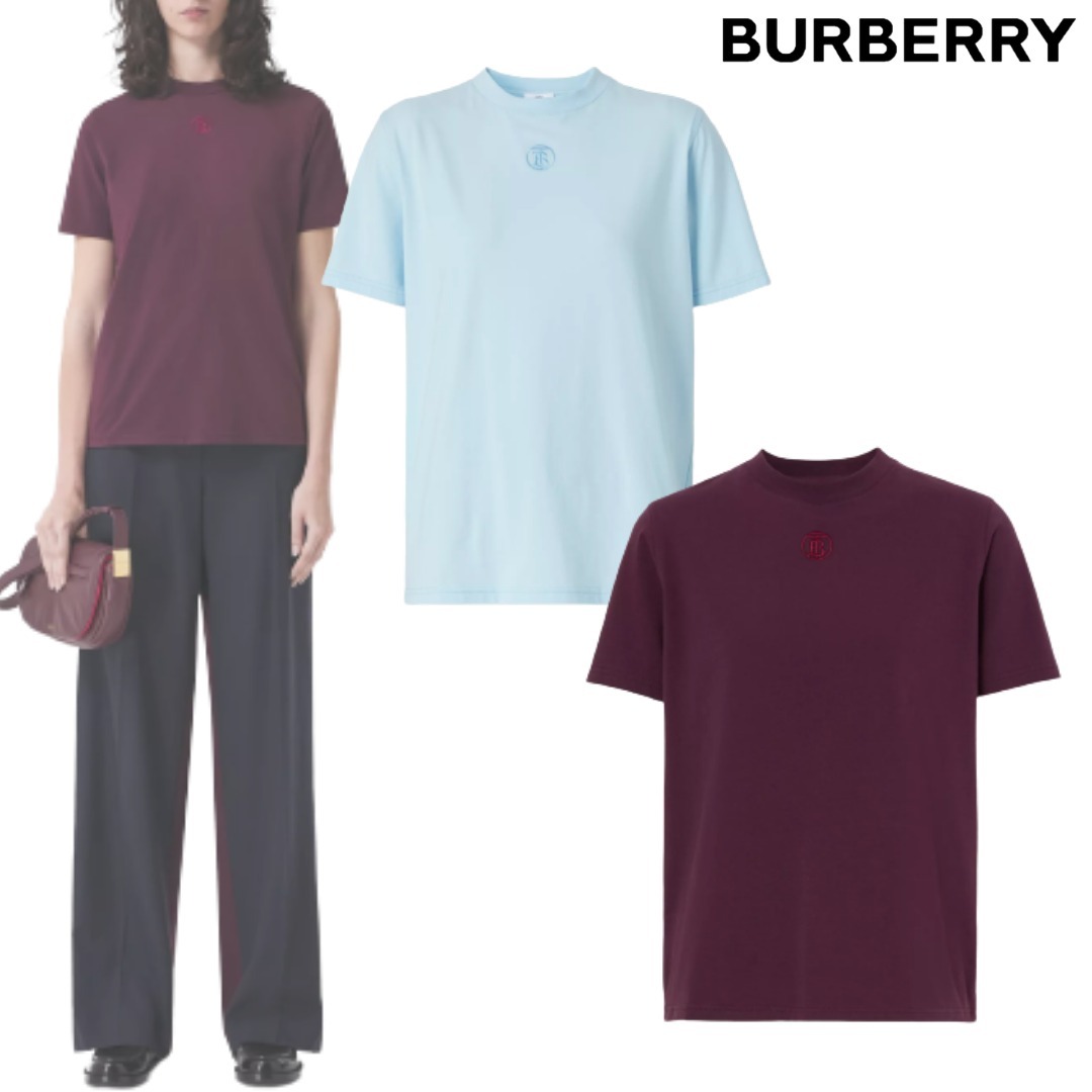 【BURBERRY】モノグラム ストレッチ コットン Tシャツ Tシャツ・カットソー 【BURBERRY】モノグラム ストレッチ コットン Tシャツ Tシャツ・カットソー