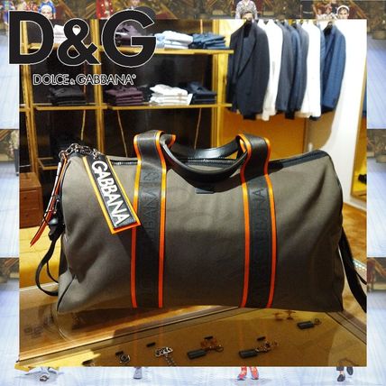 Dolce & Gabbana Boston Bags Nylon Street Style A4 Plain Logo Boston Bags