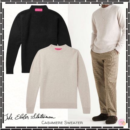 Elder Stateman Sweaters Crew Neck Unisex Cashmere Street Style Long Sleeves Plain