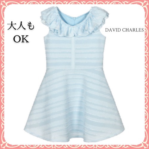 大人OK! DAVID CHARLES ★Blue フリル ネオプレンドレス★12-16Y