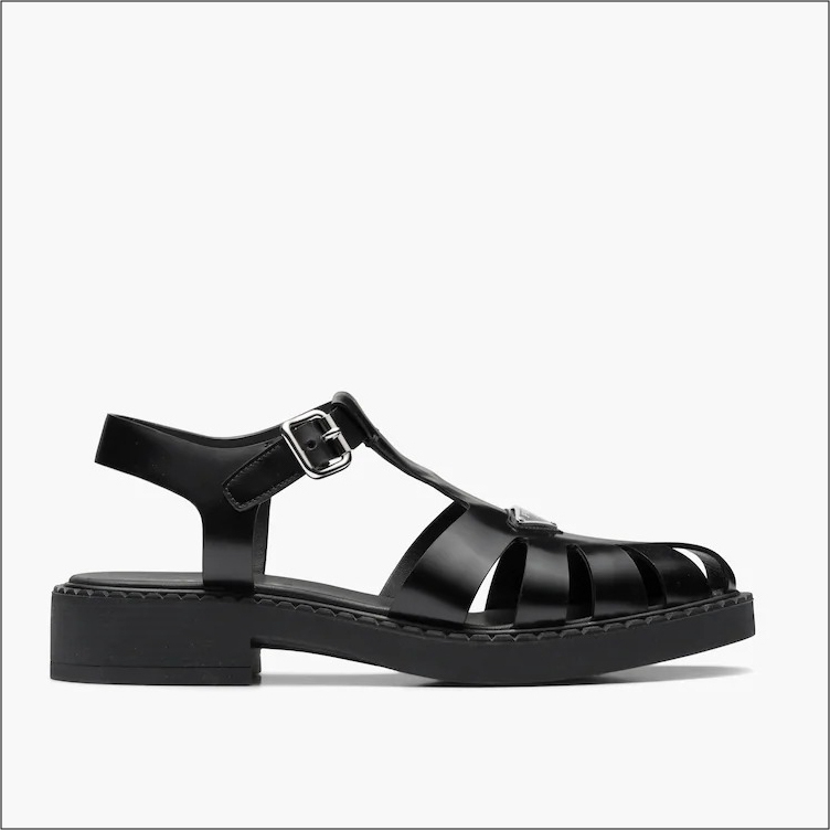 【日本入手困難】プラダ Leather fisherman sandals サンダル PRADA☆Brushed leather fisherman sandals ☆送料込 (PRADA