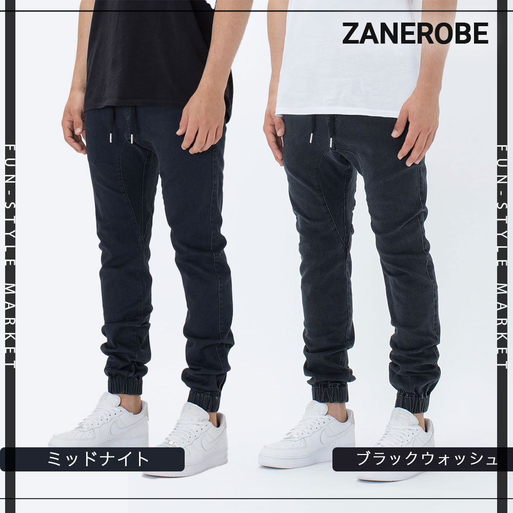 【残りわずか】 ZANEROBE◆スリム デニムジョガーパンツ ブラック デニム・ジーパン 【残りわずか】 ZANEROBE◆スリム デニムジョガーパンツ ブラック デニム・ジーパン