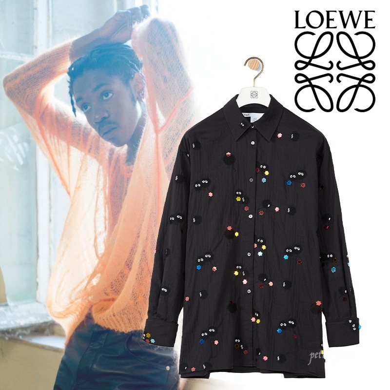 LOEWE 2022SS シャツ コラボ ジブリ ススワタリ 長袖 ブラック