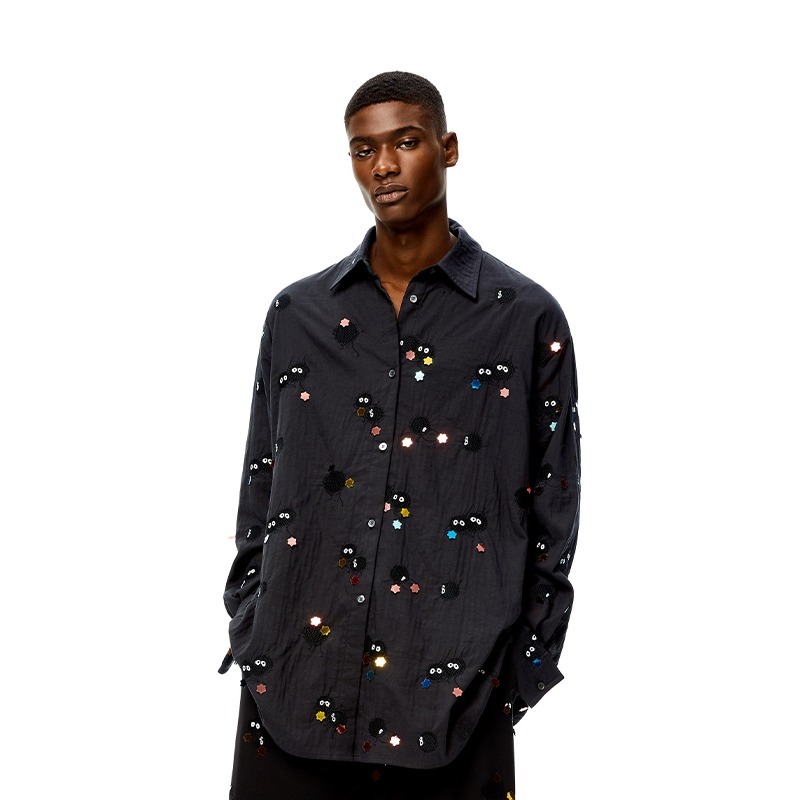 LOEWE 2022SS シャツ コラボ ジブリ ススワタリ 長袖 ブラック