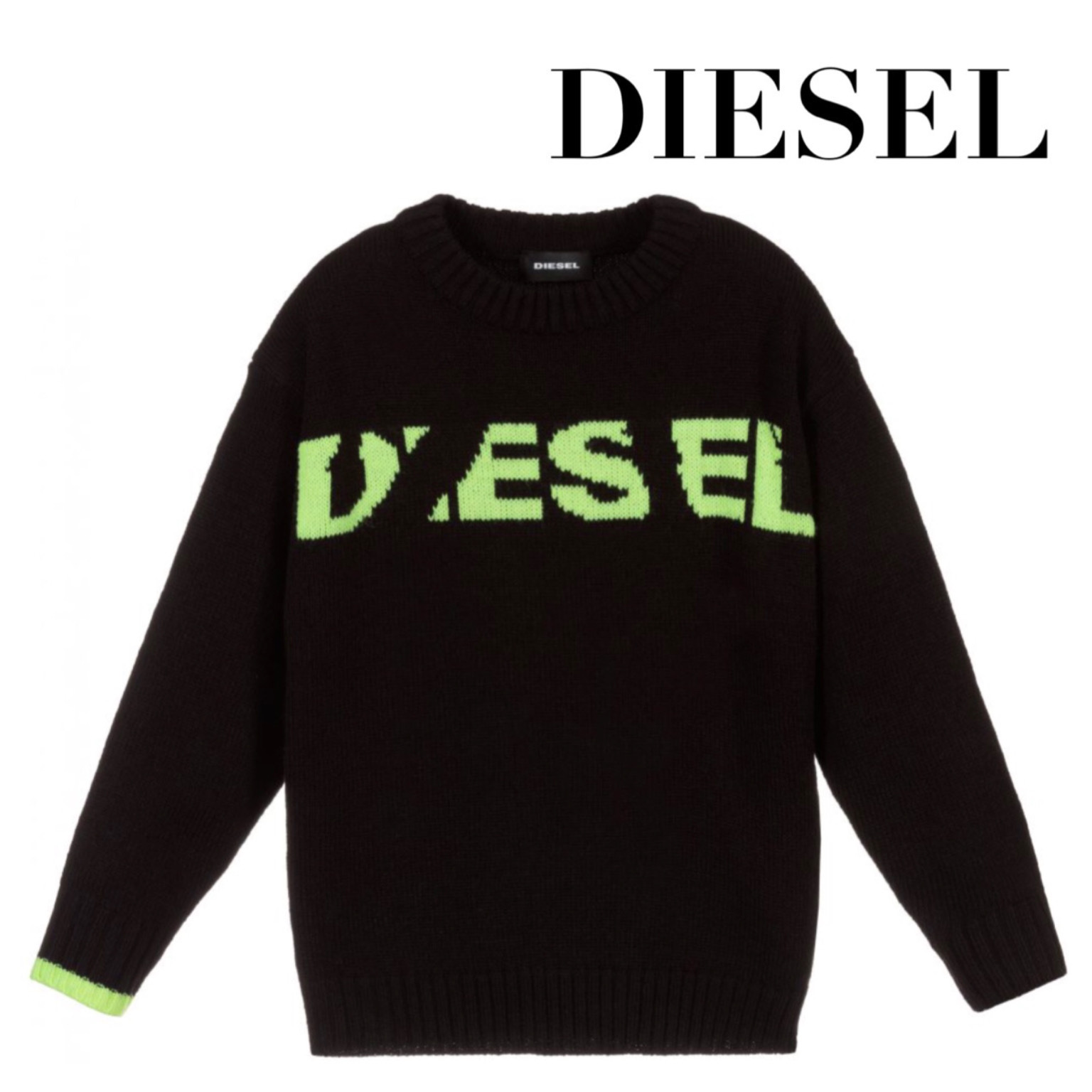 今年人気のブランド品や ディーゼル】SALE★大人もOK♪ネオン 【DIESEL ロゴ 14Y ニット キッズ用トップス 今年人気のブランド品や ディーゼル】SALE★大人もOK♪ネオン 【DIESEL ロゴ 14Y ニット キッズ用トップス