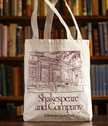 SHAKESPEARE AND COMPANY☆コットン トートバッグ ボルドー