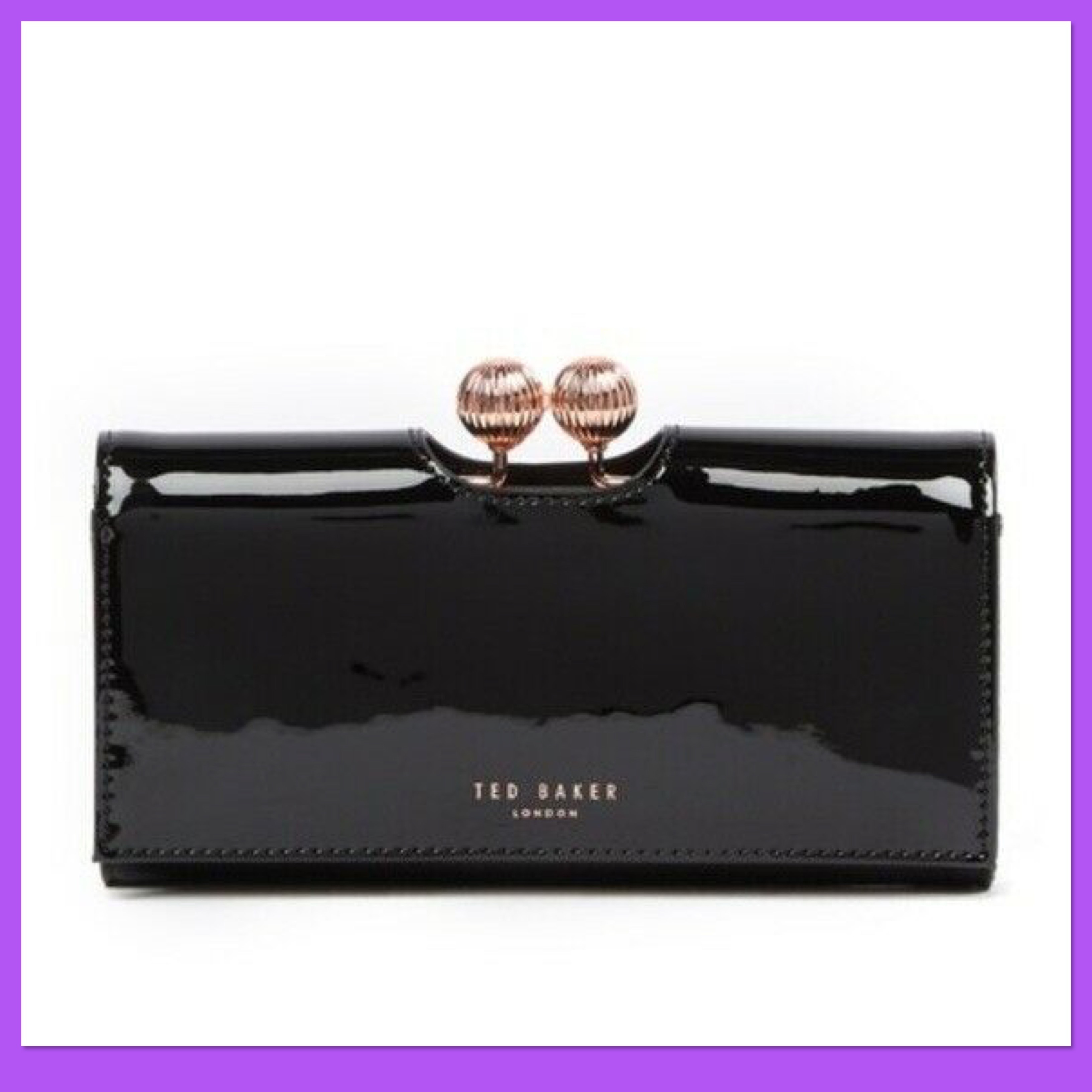 TED BAKER  長財布 パテントレザー BLACK WALLET