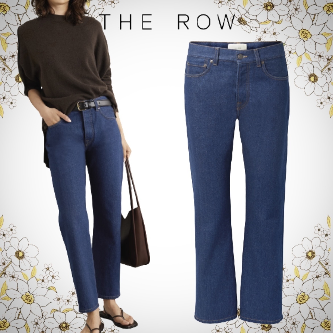 【THE ROW】美シルエット!Lesley ハイライズストレートジーンズ デニム・ジーパン 【THE ROW】美シルエット!Lesley ハイライズストレートジーンズ デニム・ジーパン