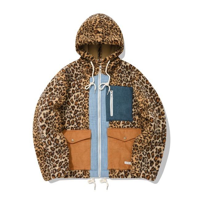 QUIETIST フリースジャケット ★QUIETIST X SAINTPAIN★LEOPARD HEAVY FLEECE MIXED PARKA(10)