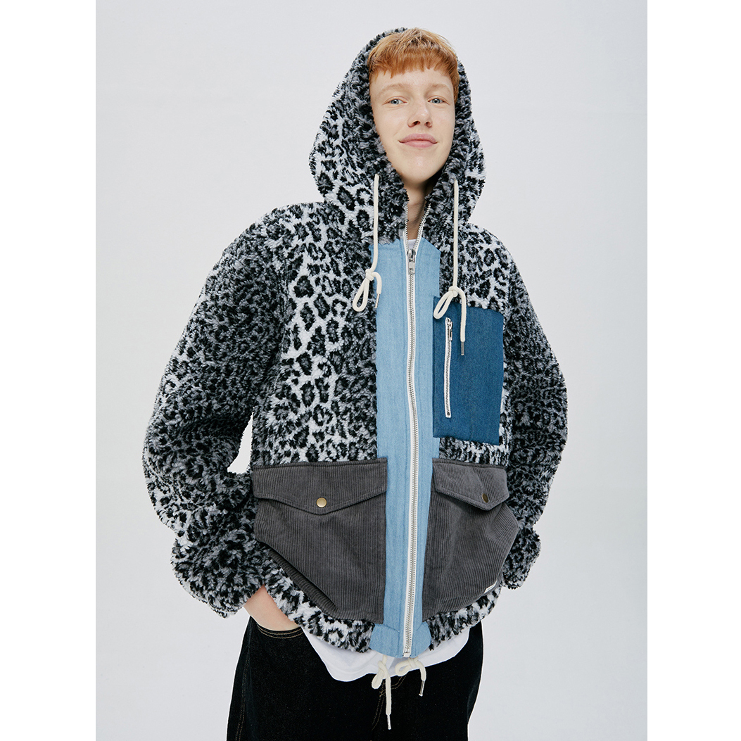 QUIETIST フリースジャケット ★QUIETIST X SAINTPAIN★LEOPARD HEAVY FLEECE MIXED PARKA(13)