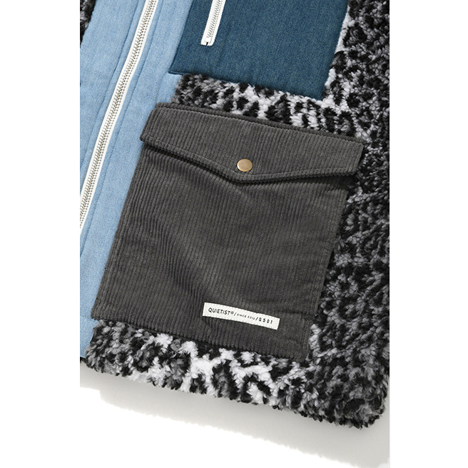QUIETIST フリースジャケット ★QUIETIST X SAINTPAIN★LEOPARD HEAVY FLEECE MIXED PARKA(17)