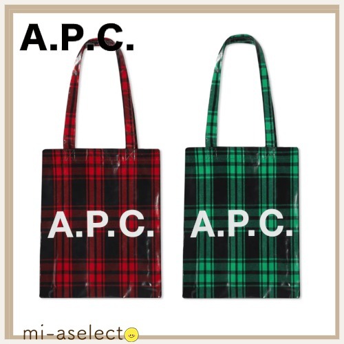 アーペーセー LOU CHECK トートバッグ【関税送料込】 アーペーセー LOU CHECK トートバッグ【関税送料込】