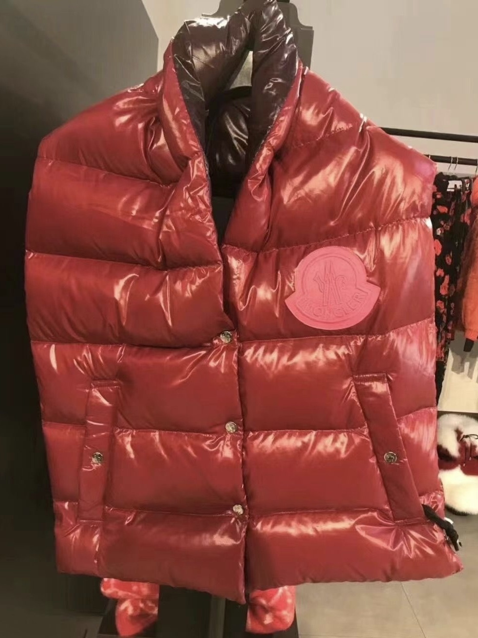 MONCLER ダウン マフラー カジュアル レッド アウトレット (MONCLER ...