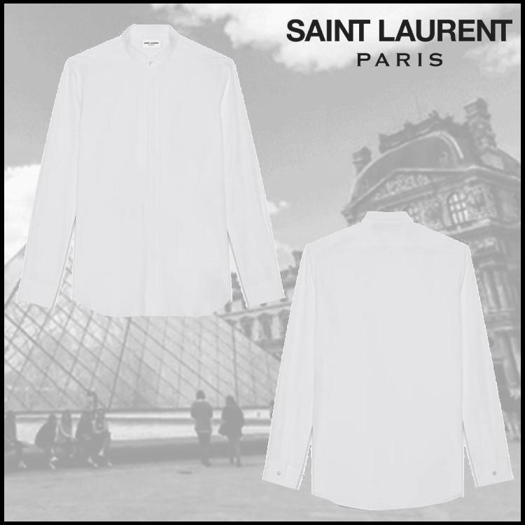 人気商品☆SAINT LAURENT シャツ/コットンポプリン/白/メンズ シャツ 人気商品☆SAINT LAURENT シャツ/コットンポプリン/白/メンズ シャツ