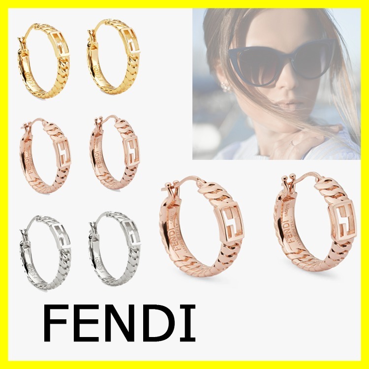 FENDI フェンディ エフイズフェンディ クリスタル フープピアス
