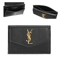 Saint Laurent Monogram Unisex Leather Logo Card Holders