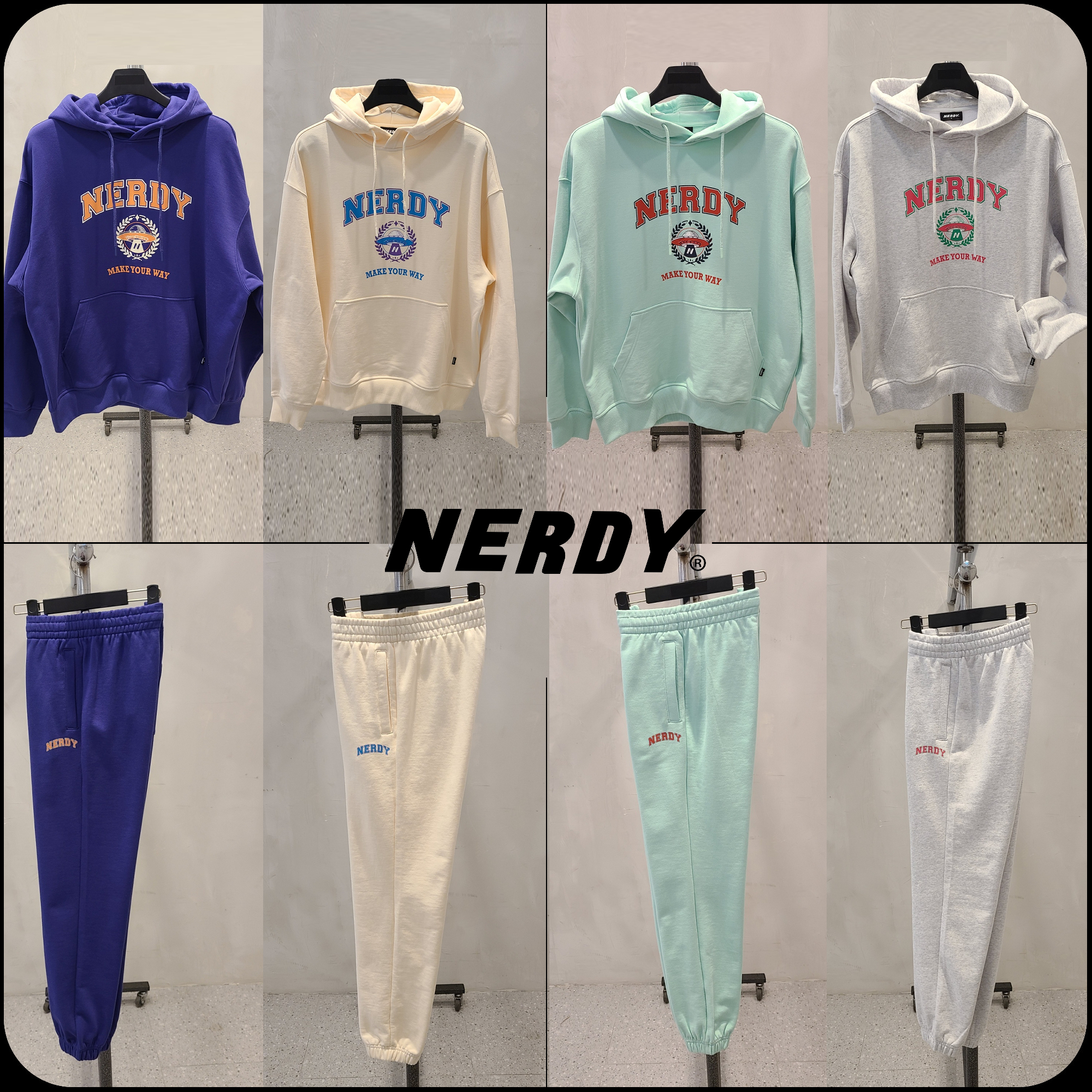 [ NERDY ]★CAMPUS PULLOVER HOODIE SET 上下 セット