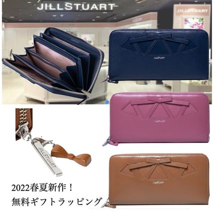 JILLSTUART Long Wallets Plain Leather Long Wallet  Logo Long Wallets