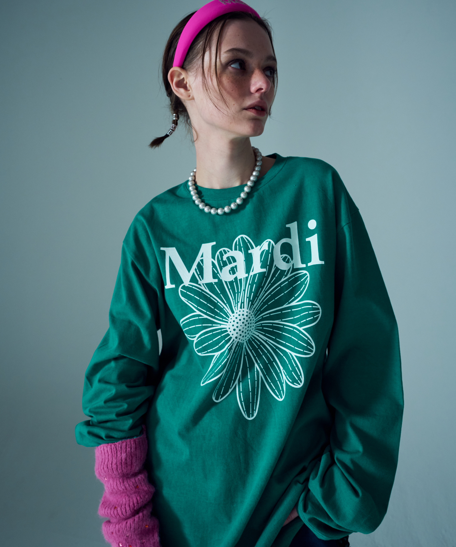 Mardi Mercredi Tシャツ・カットソー 【Mardi Mercredi】長袖 Tシャツ★ FLOWERMARDI WASHED (2color)(2)