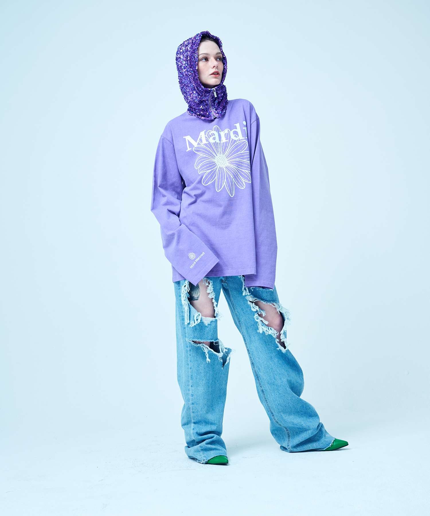 Mardi Mercredi Tシャツ・カットソー 【Mardi Mercredi】長袖 Tシャツ★ FLOWERMARDI WASHED (2color)(8)