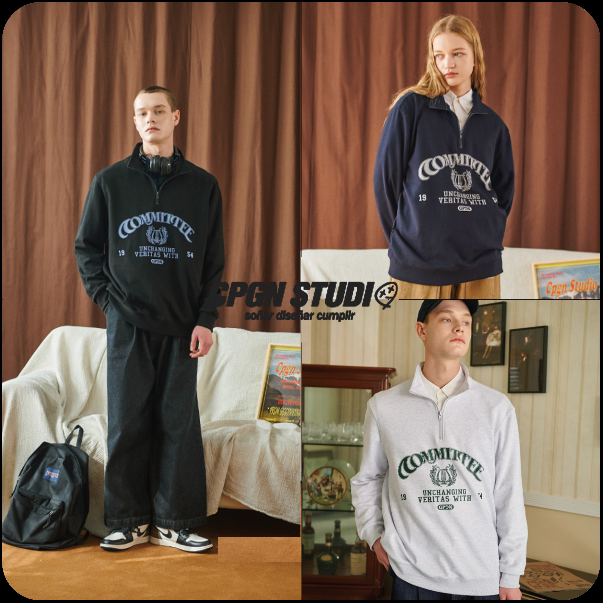 [COMPAGNO]★韓国大人気★VERITAS HALF ZIP UP