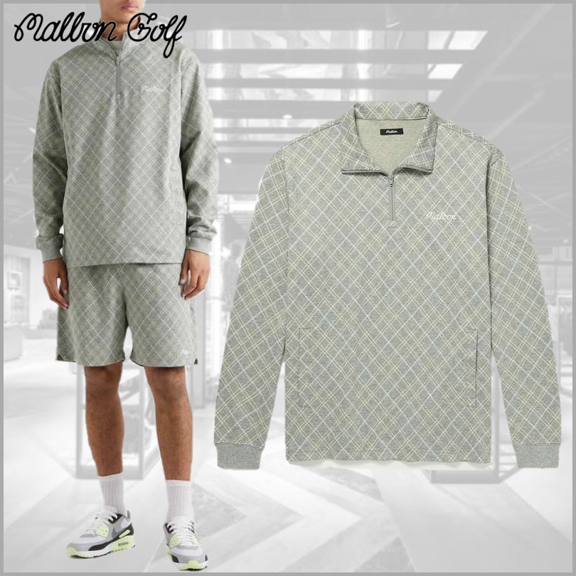 数量限定価格!! Malbon Golf◆ロゴ アーガイル ジップ スウェットシャツ グレー メンズ・トップス 数量限定価格!! Malbon Golf◆ロゴ アーガイル ジップ スウェットシャツ グレー メンズ・トップス
