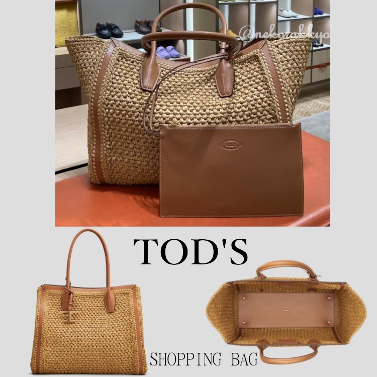 TOD'S＊SHOPPING BAG ラフィア ショッピングバッグ＊送料込